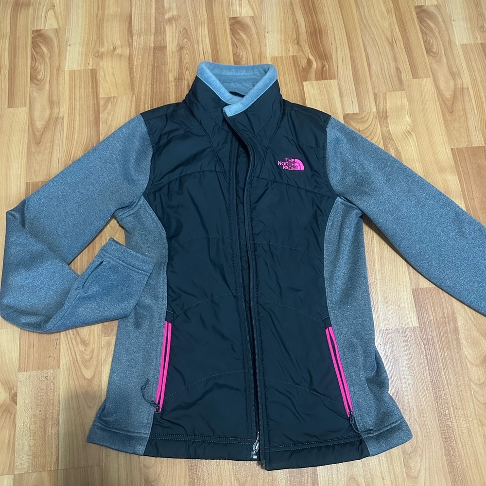 Women’s Small The North Face Black and Gray Jacket with Pink Highlights